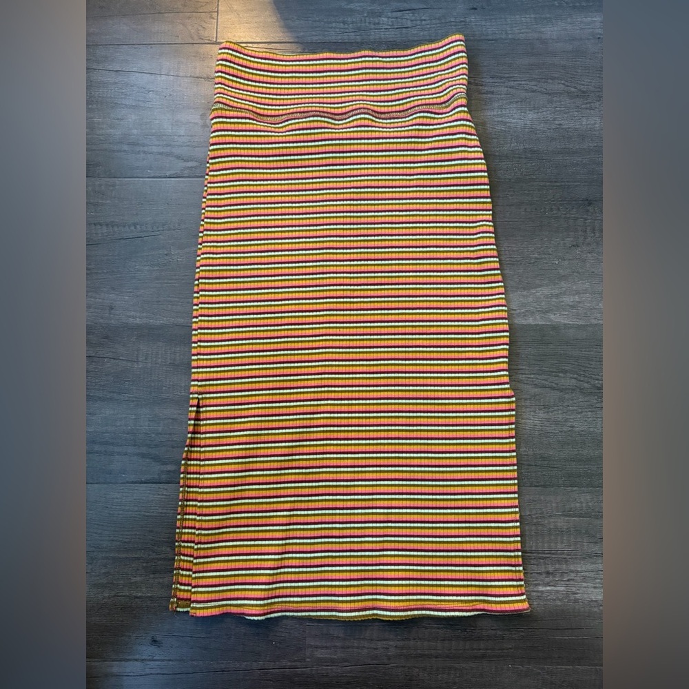 Aerie Striped Multicolor Knit Skirt